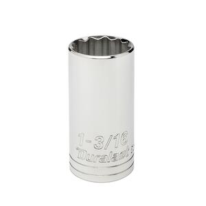 Duralast 1/2in Drive 1 3/16in 12 Point SAE Deep Chrome Socket