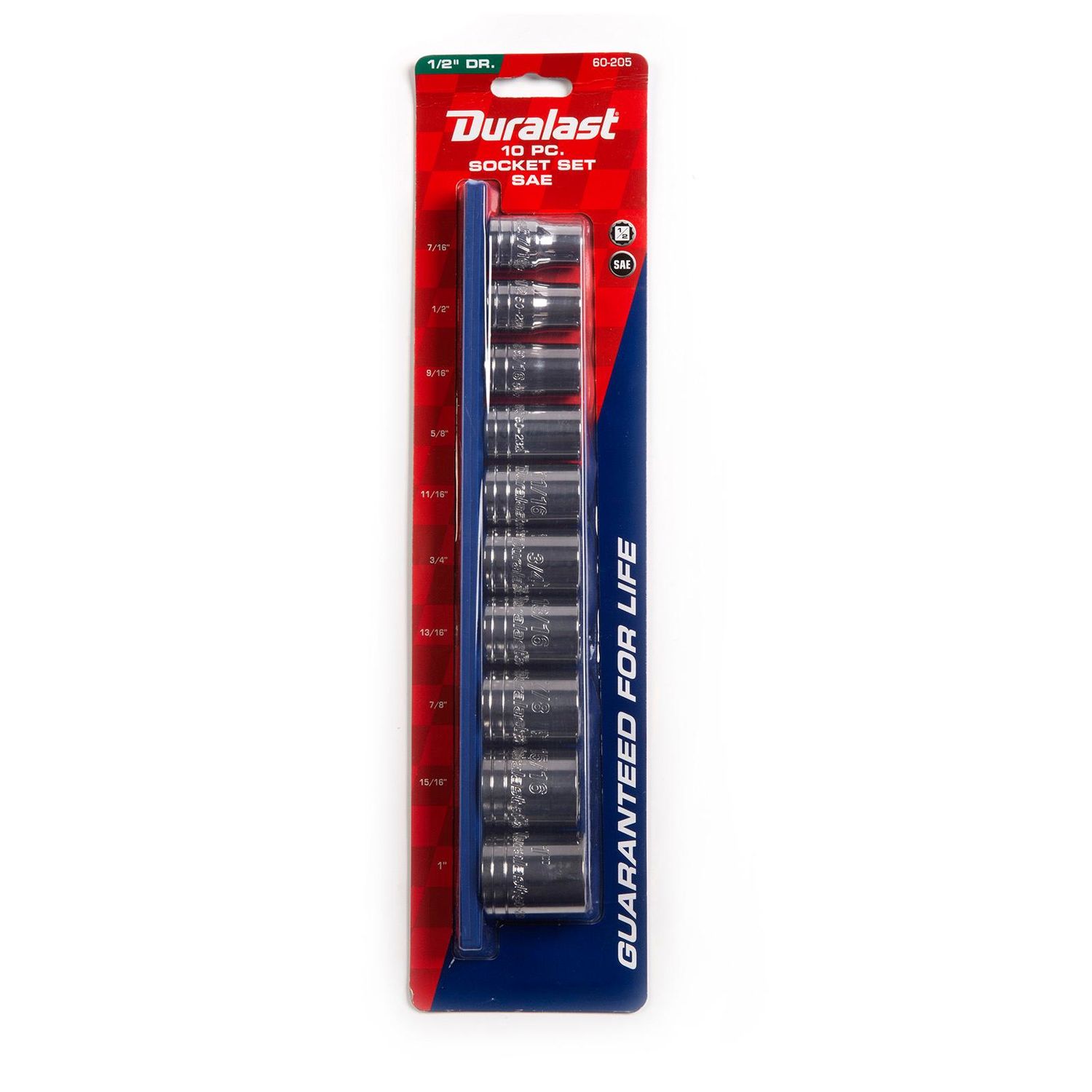 Duralast 1/2in Drive SAE Socket Set 10 Piece