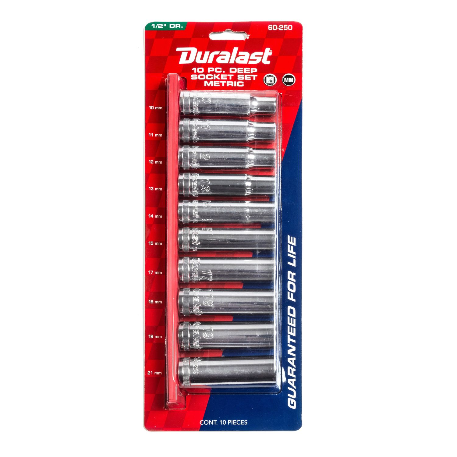 Duralast 1/2in Drive Deep Metric Socket Set 10 Piece