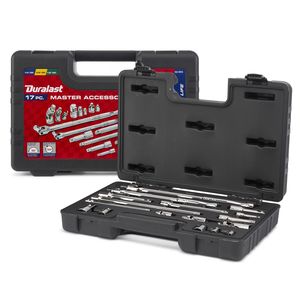 Duralast 1/4in, 3/8in 1/2in Drive Accessory Set, 17 Piece