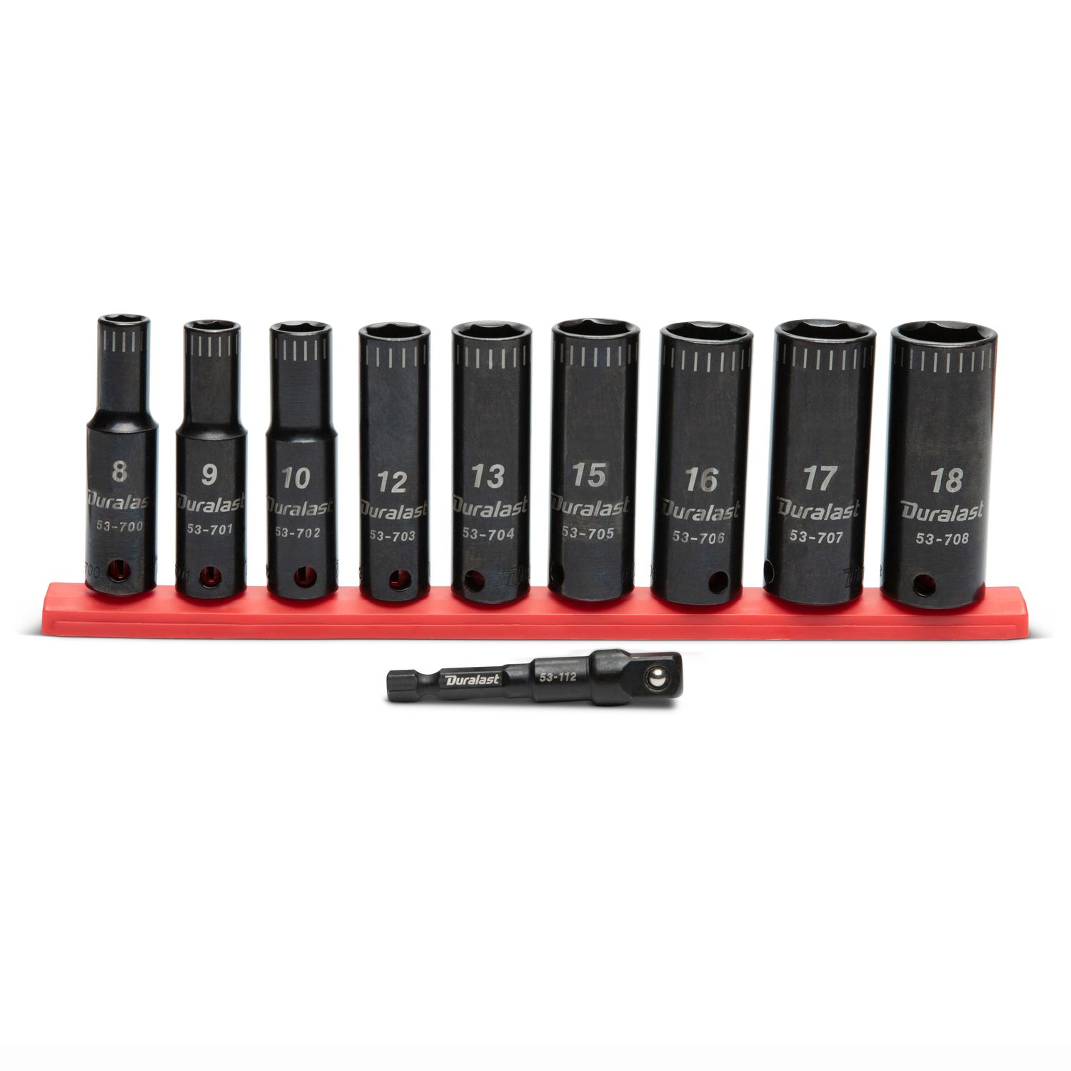 Duralast 3/8in Drive Deep Thin Wall Impact Socket Set Metric 10 Piece