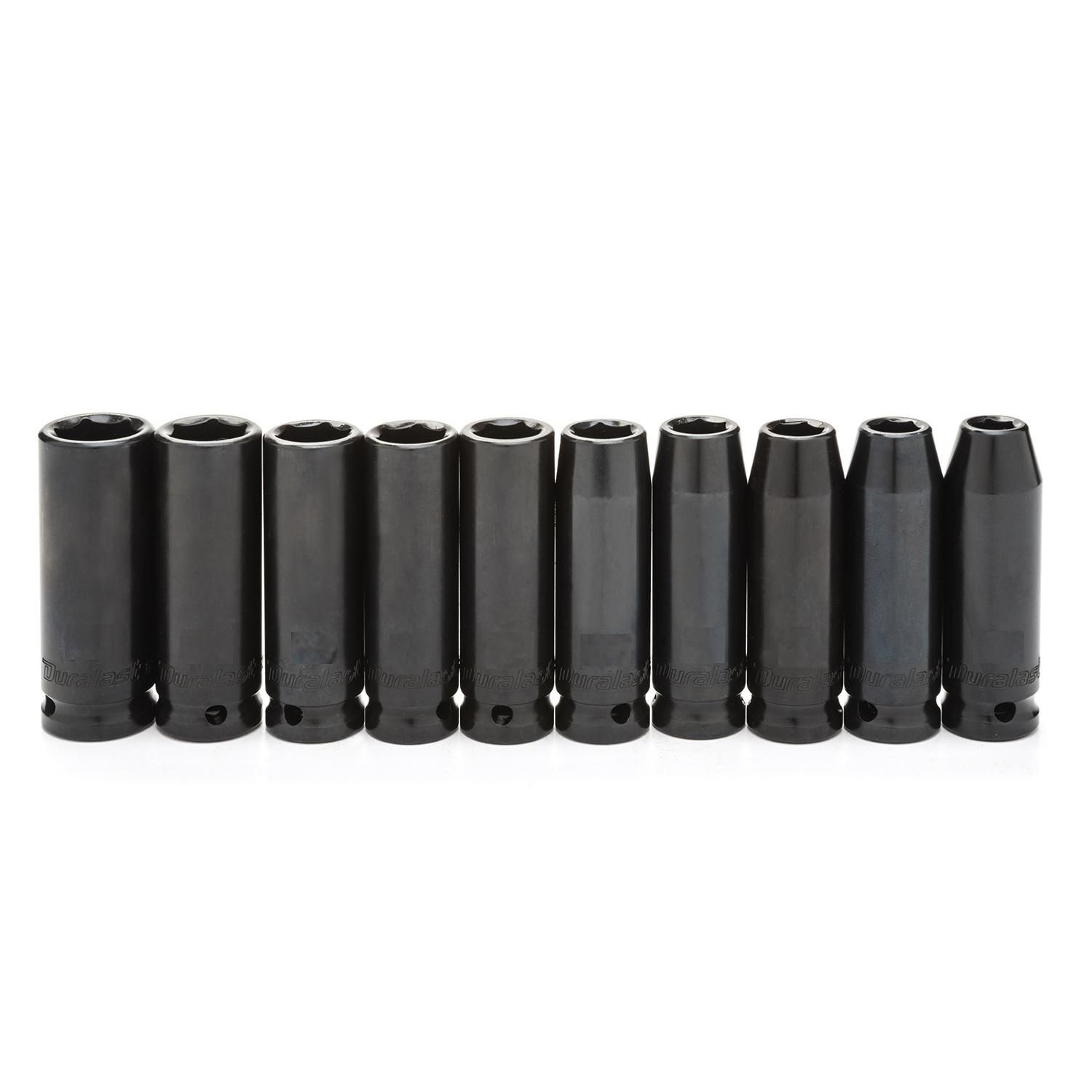 Duralast 1/2in Drive SAE Deep Socket Set 9 Piece