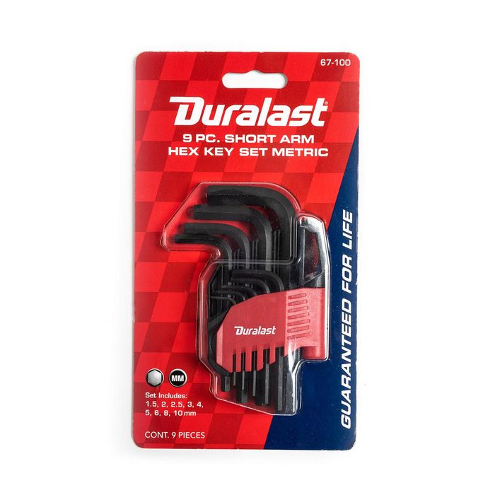 Duralast Metric Short Arm Hex Key Set 9 Piece