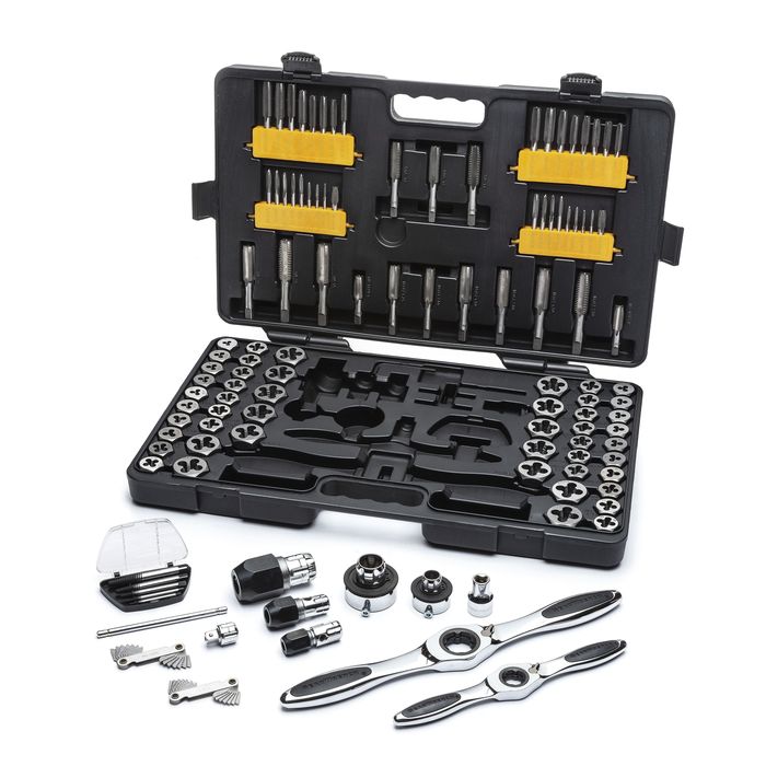 GearWrench SAE and Metric Ratcheting Tap and Die Set 114 Piece