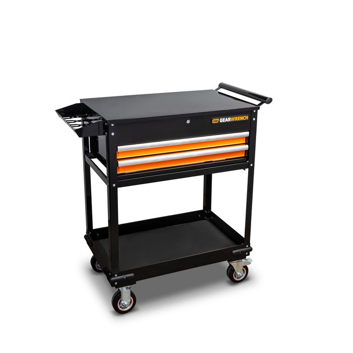 GearWrench 32in Black and Orange 2 Drawer Utility Cart