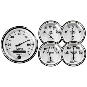 AutoMeter White II 3 3/8in, 2 1/16in Old Tyme Electric Speedometer ...