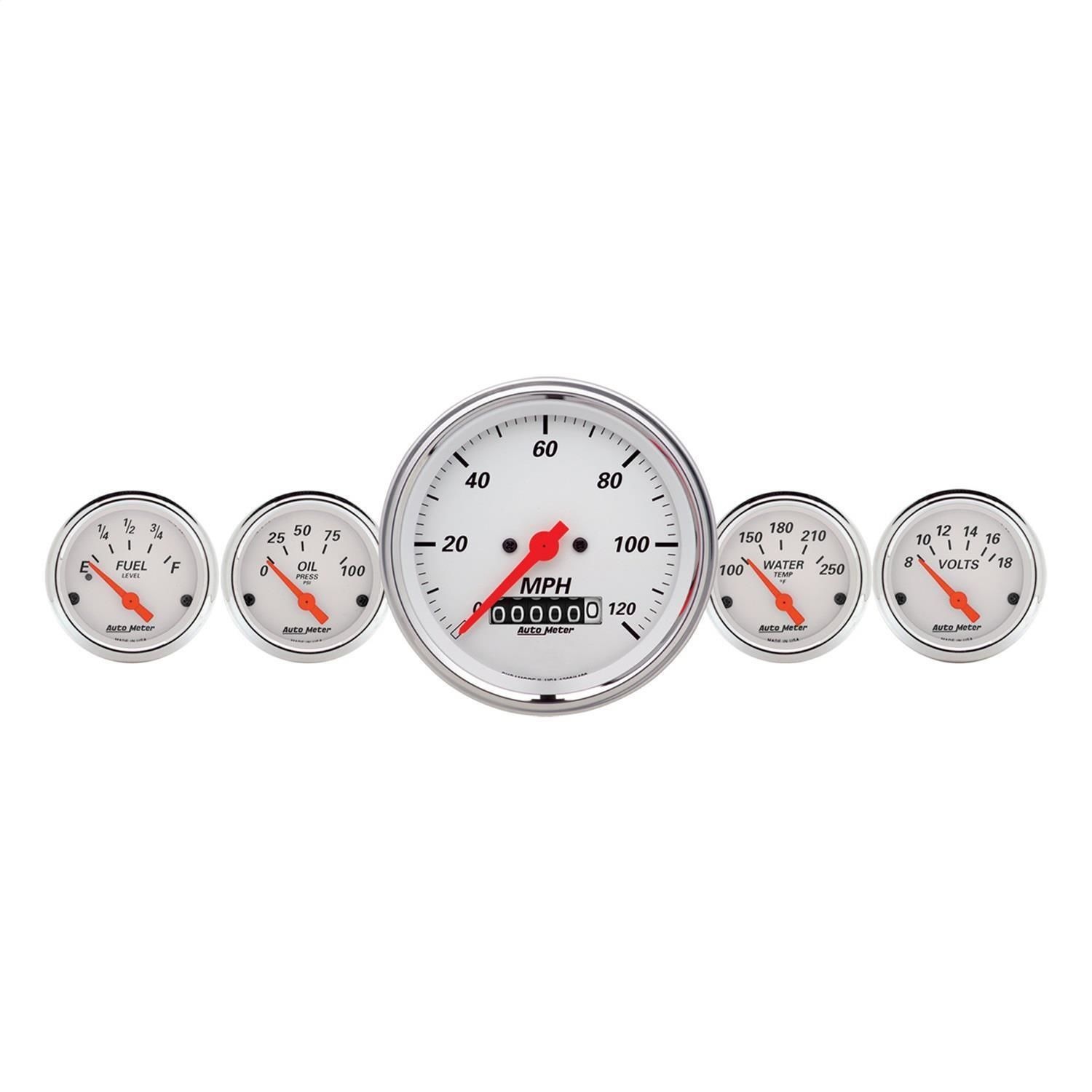 Autometer Arctic White 3 1/8in 2 1/16in Multiple Gauge Set 1340