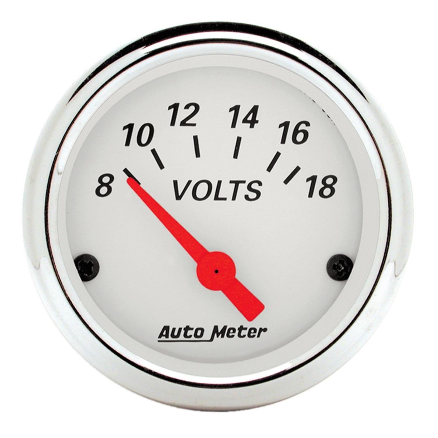 AutoMeter Artic White 2 1/16in 818 Volt Electric Voltmeter Gauge