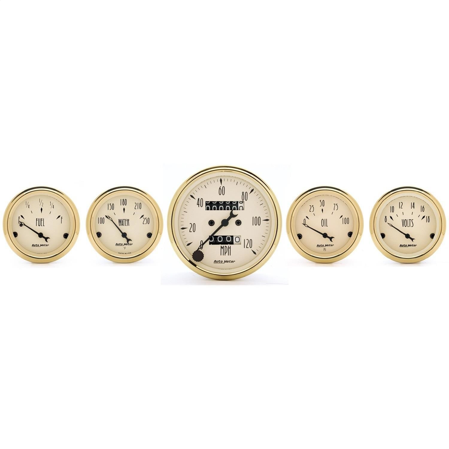 AutoMeter Golden Oldies Mechanical Multiple Gauge Set 5 Piece