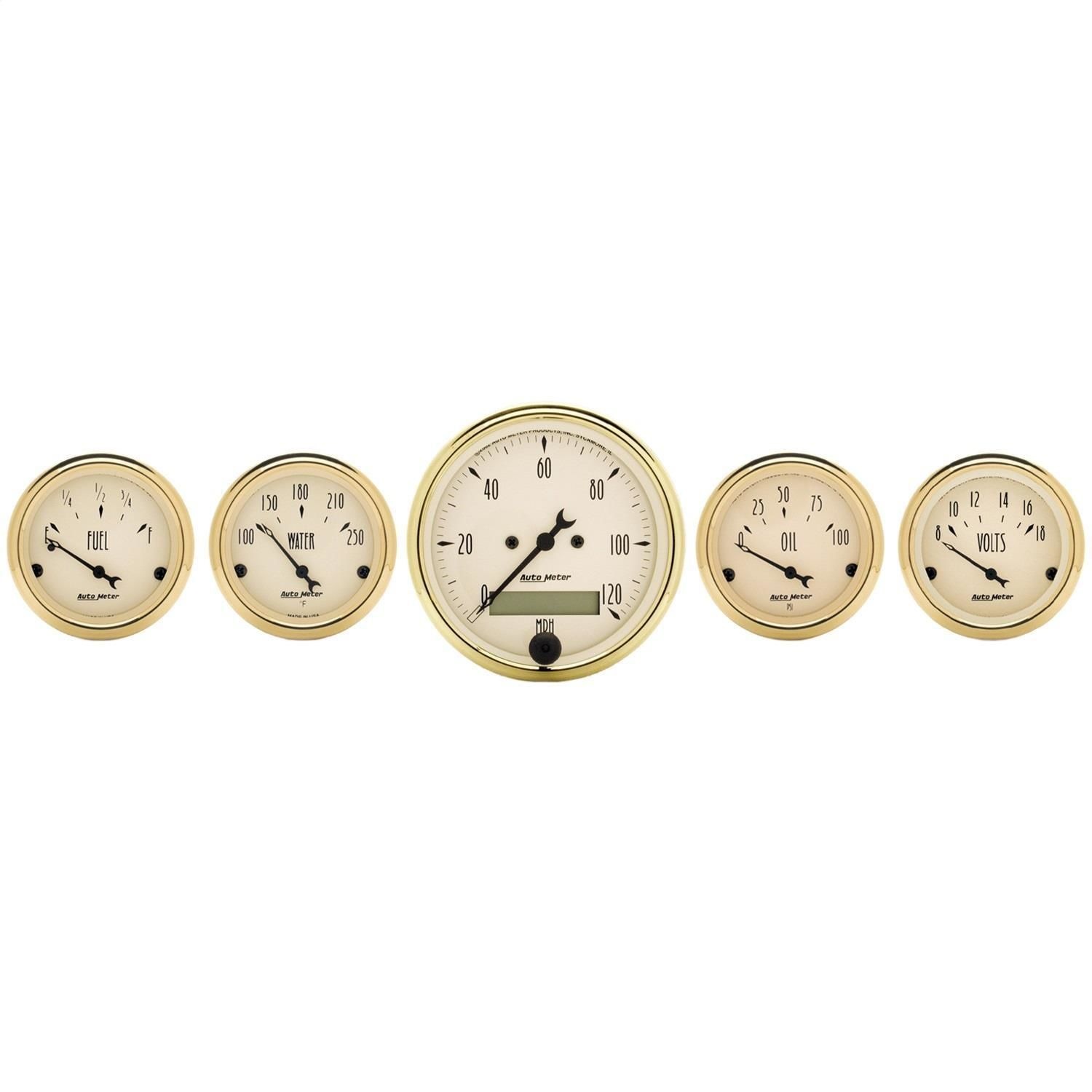 AutoMeter Golden Oldies Electric Multiple Gauge Set 5 Piece