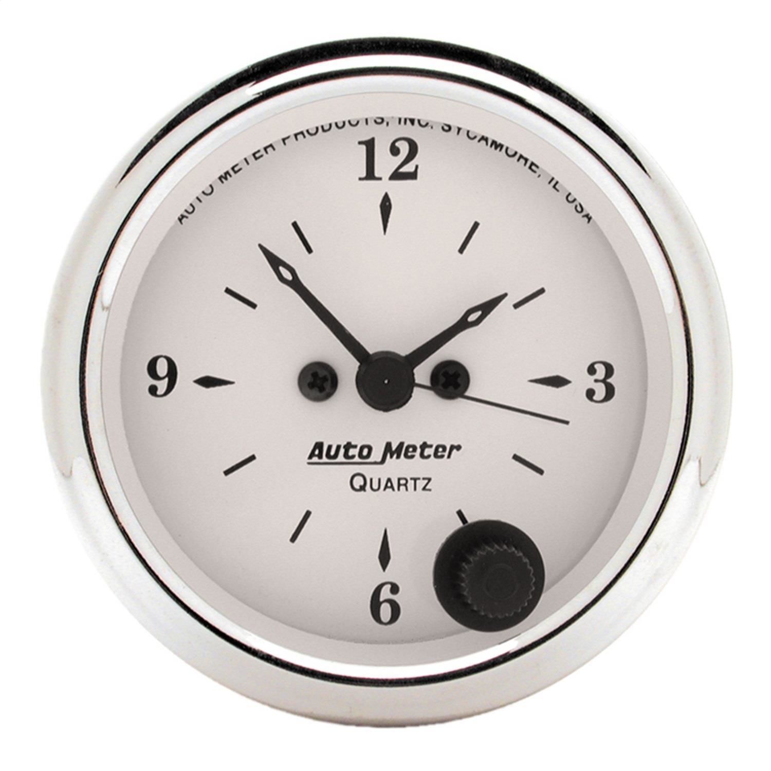 AutoMeter White Old Tyme Clock Gauge