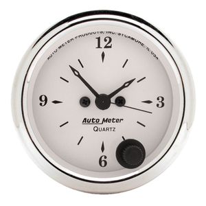 【海外配送可】【送料無料】 Old White AutoMeter Tyme Gauge Clock 時計