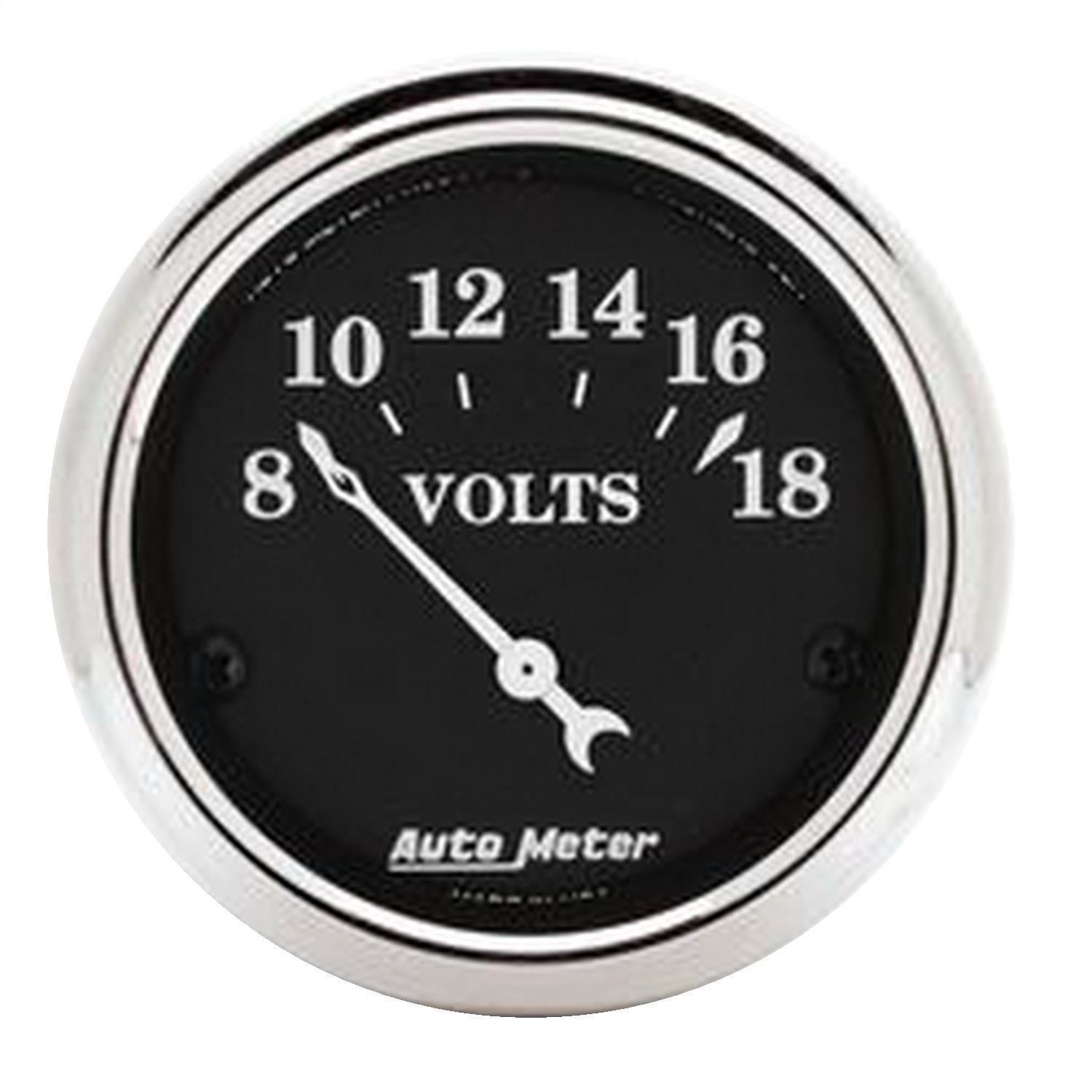 AutoMeter Old Tyme Black 2 1/16in 818 Volt Electric Voltmeter Gauge