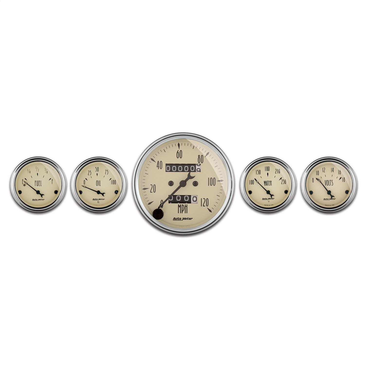 AutoMeter Antique Beige 3 1/8in and 2 1/16in Mechanical Multiple Gauge ...