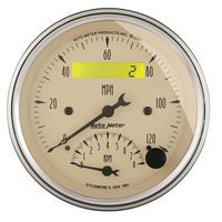 AutoMeter Beige Tachometer 3 3/8in 0-120 MPH 8000 RPM Electric Programmable Speedometer Gauge