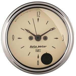 AutoMeter Antique Beige 2 1/16in 12 Hour Clock Gauge