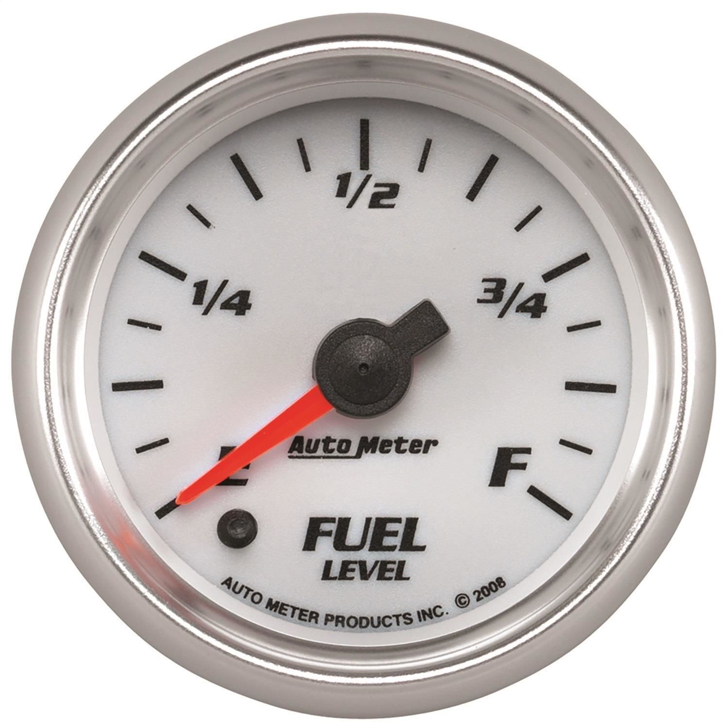 AutoMeter White 2 1/16in 0280 Ohms Programmable ProCycle Fuel Level Gauge