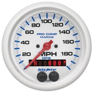 Auto Meter 1380 Arctic White Electric Speedometer Gauge – 3-3/8 Inch, 120 MPH, Programmable For Custom Calibration