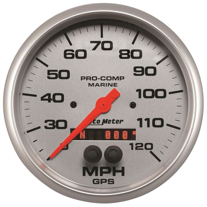 AutoMeter 5in 0-120 MPH Marine Silver Speedometer Gauge