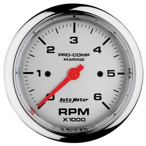 AutoMeter 3 3/8in 0-6000 RPM In-Dash Marine Chrome Ultra-Lite Tachometer