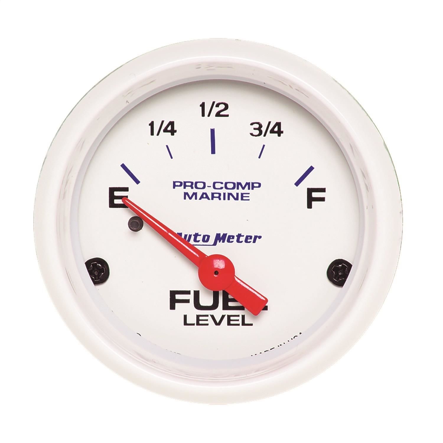 AutoMeter 2 1/16in 240-33 Ohms Marine White Fuel Level Gauge