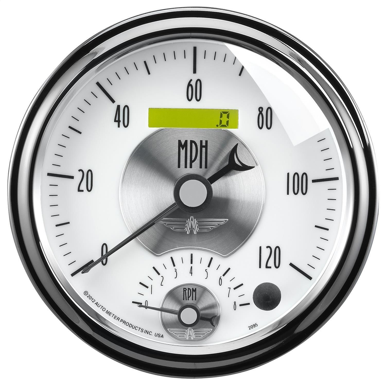AutoMeter Prestige Pearl 5in Electric Dual Tachometer and Speedometer Gauge