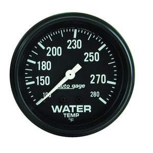 AutoMeter Black 2 5/8in 100-280 Degree Mechanical Water Temperature Gauge