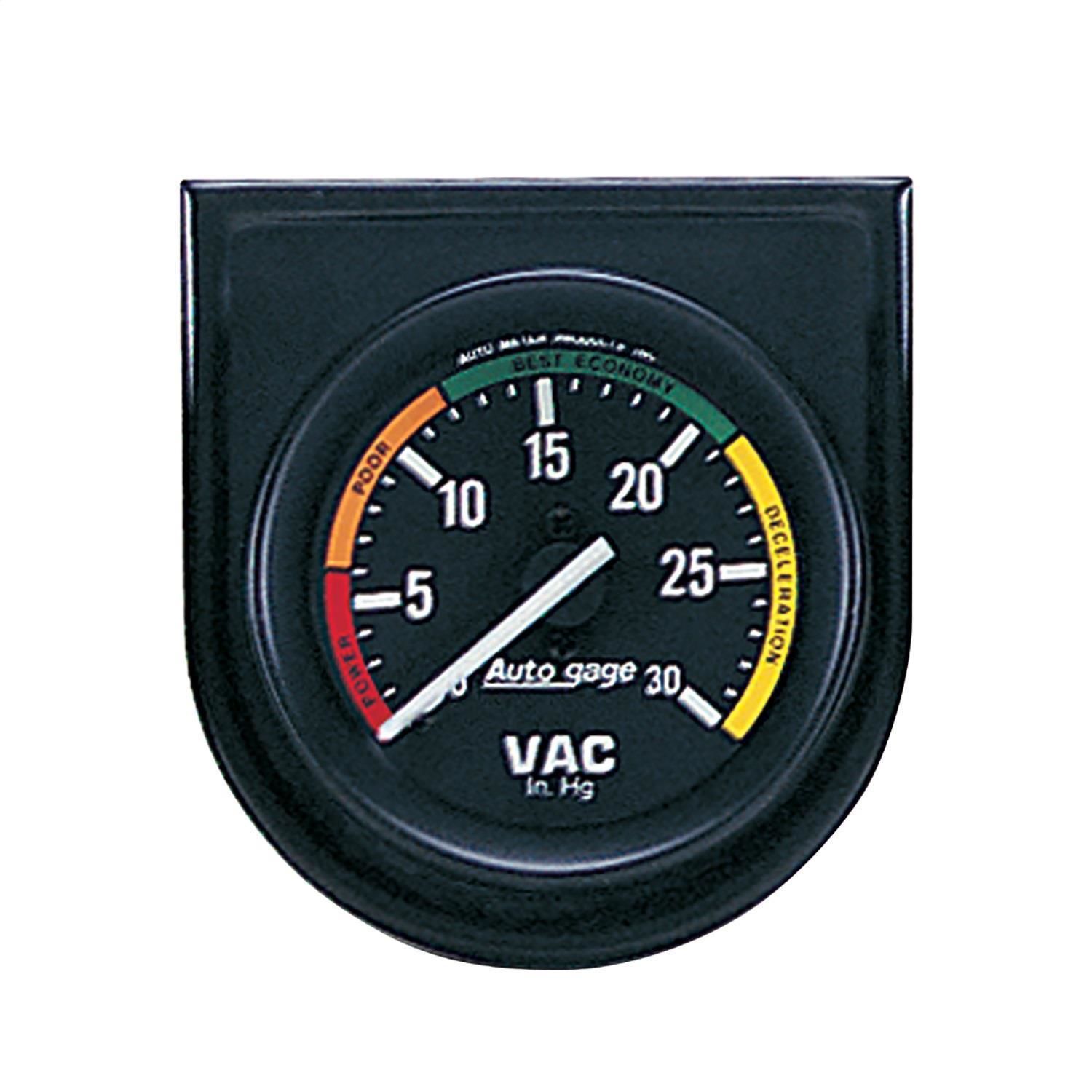 AutoMeter Black Bezel 2in 030 IN HG Vacuum And Boost Gauge