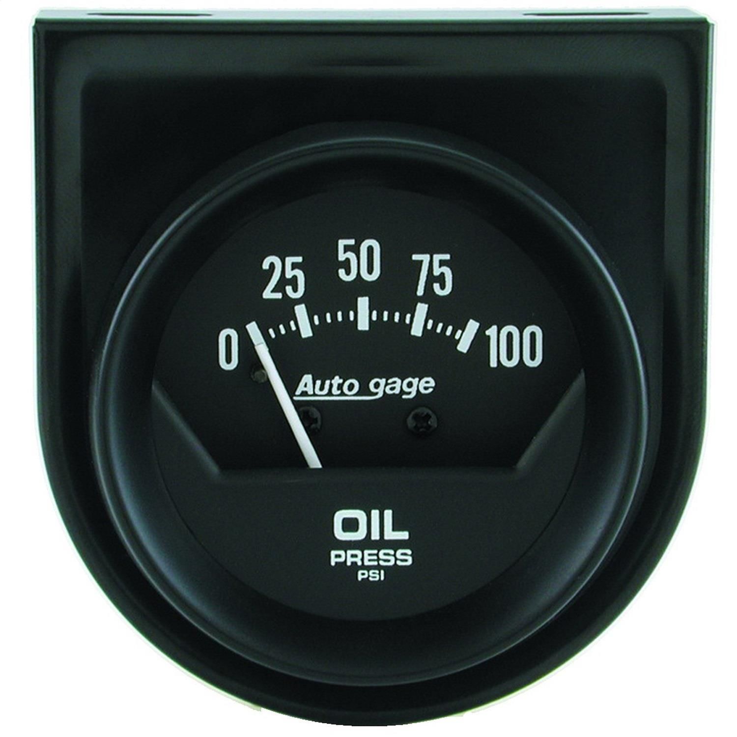 AutoMeter Black 2in 0100 PSI Mechanical Oil Pressure Gauge