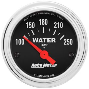 AutoMeter Traditional Chrome 2 1/16in 100-250 Degree Electric Water Temperature Gauge