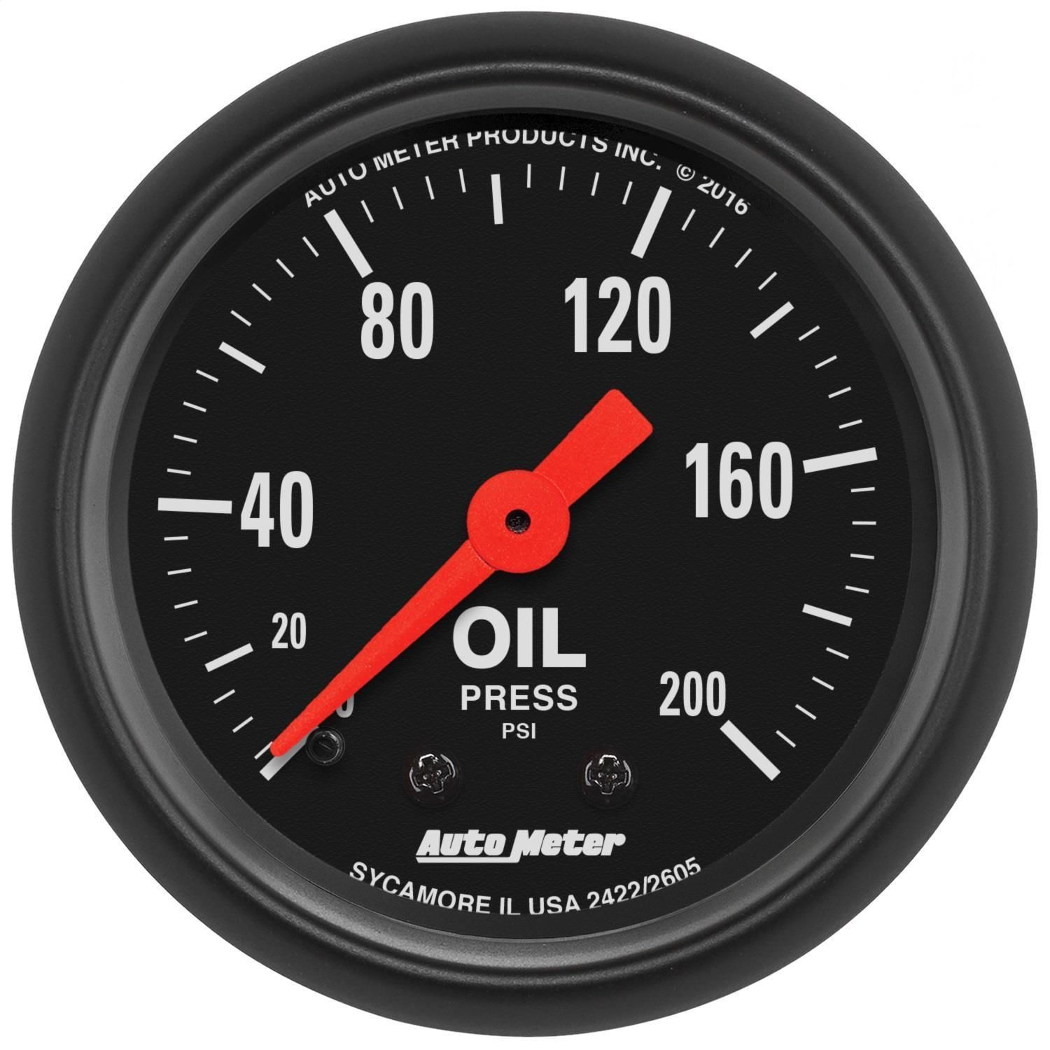 AutoMeter 2 1/16in 0200 PSI ZSeries Oil Pressure Gauge