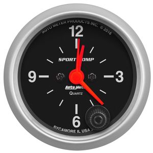 AutoMeter 2 1/16in 12hr Analog Sport - Comp Clock Gauge