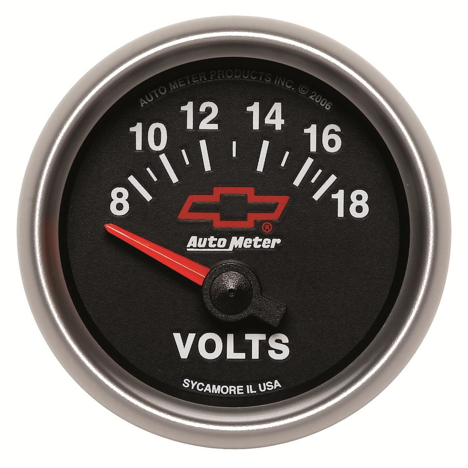 AutoMeter Black 2 1/16in 818 Volt Electric Voltmeter Gauge