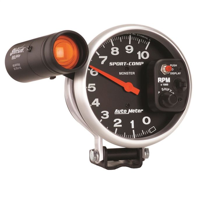 AutoMeter 5in 0-10,000 RPM Black and Silver Pedestal Sport Pro-Lit ...
