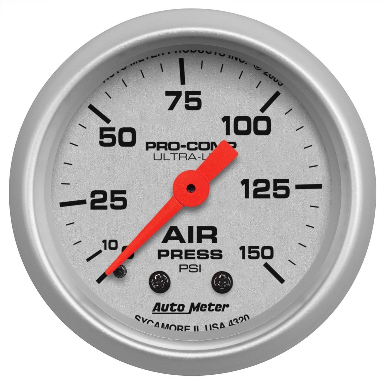 AutoMeter 2 1/16in 0-150 PSI Ultra-Lite Mechanical Air Pressure Gauge