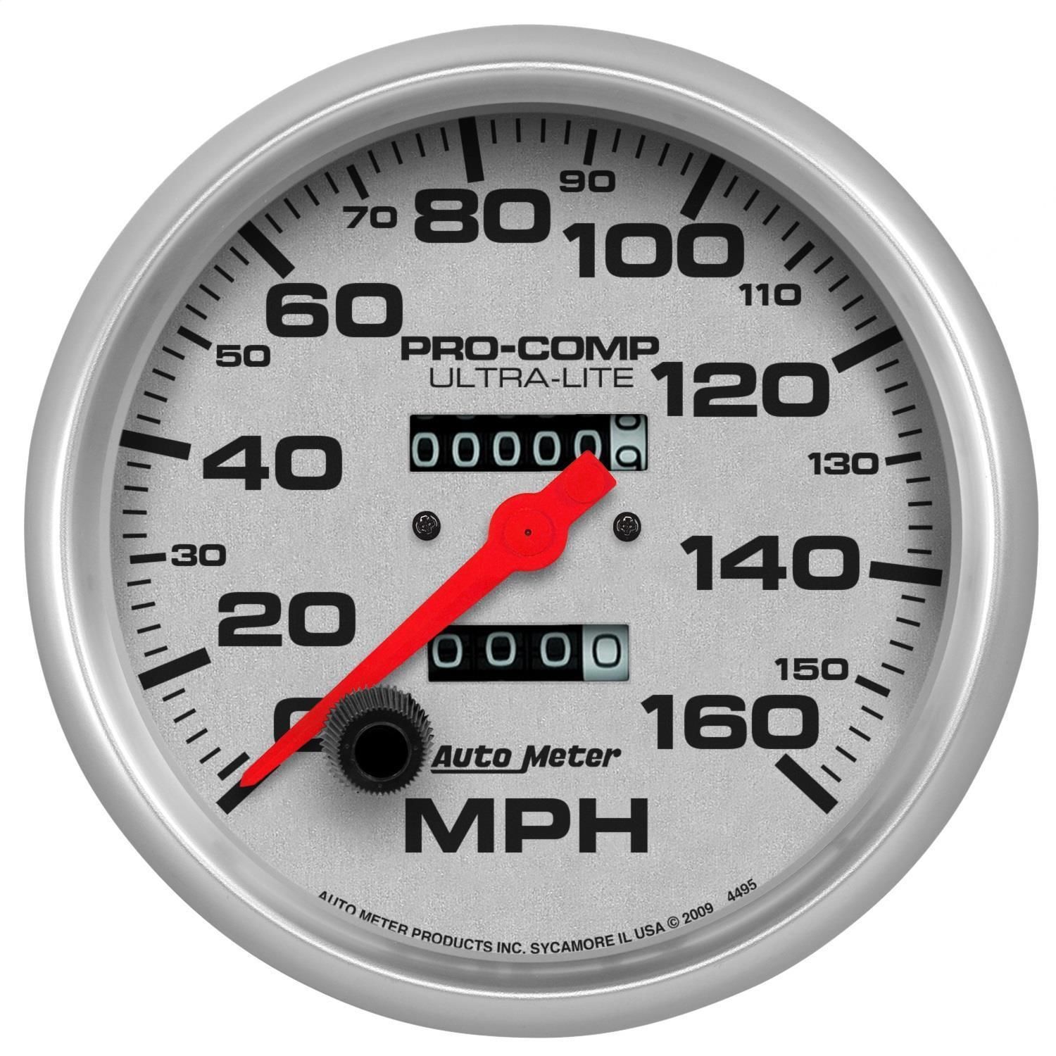 AutoMeter 5in 0160 MPH UltraLite Mechanical Speedometer Gauge