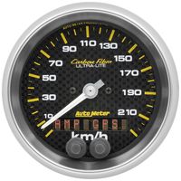 AutoMeter Carbon Fiber 3 3/8in 225Km/H GPS Speedometer Gauge