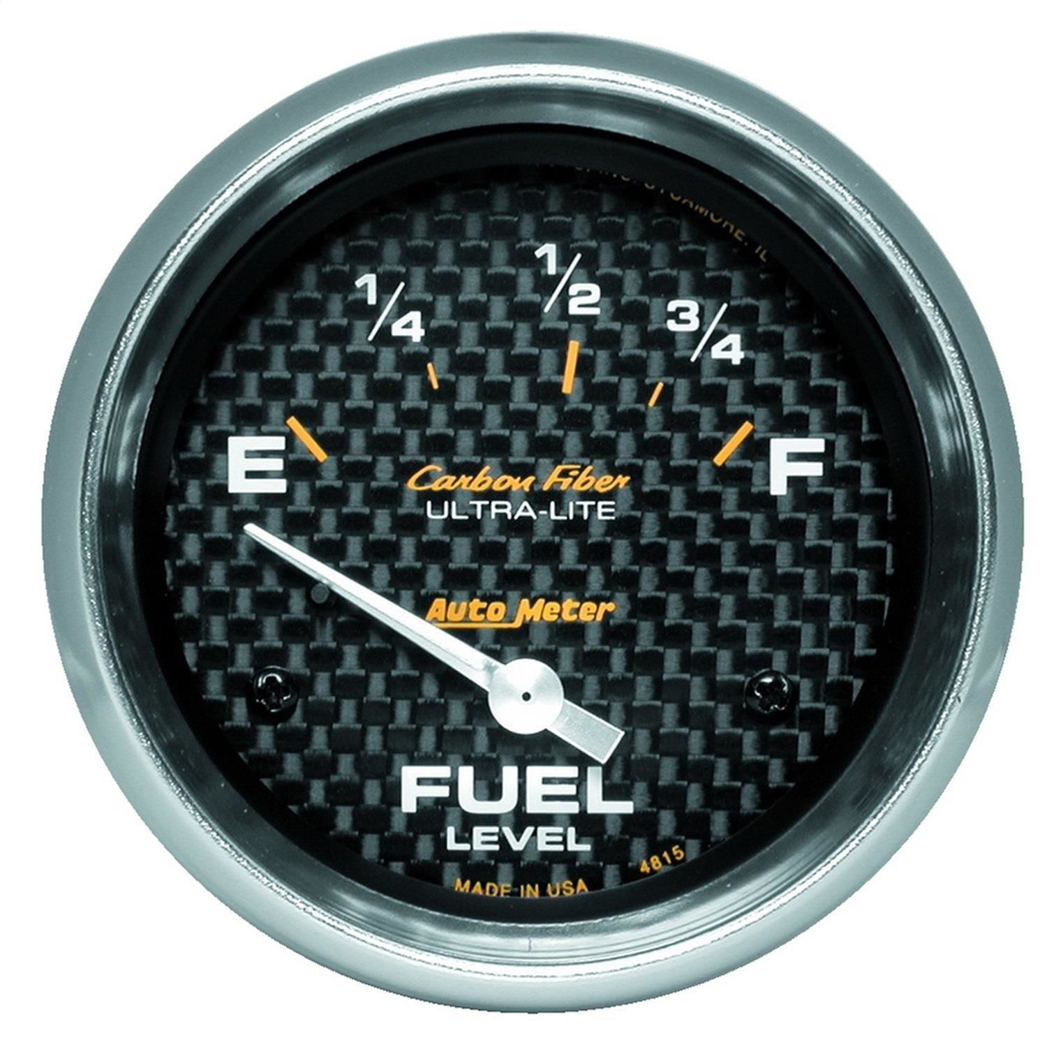 AutoMeter 2 5/8in 7310 Degree Carbon Fiber Electric Fuel Level Gauge
