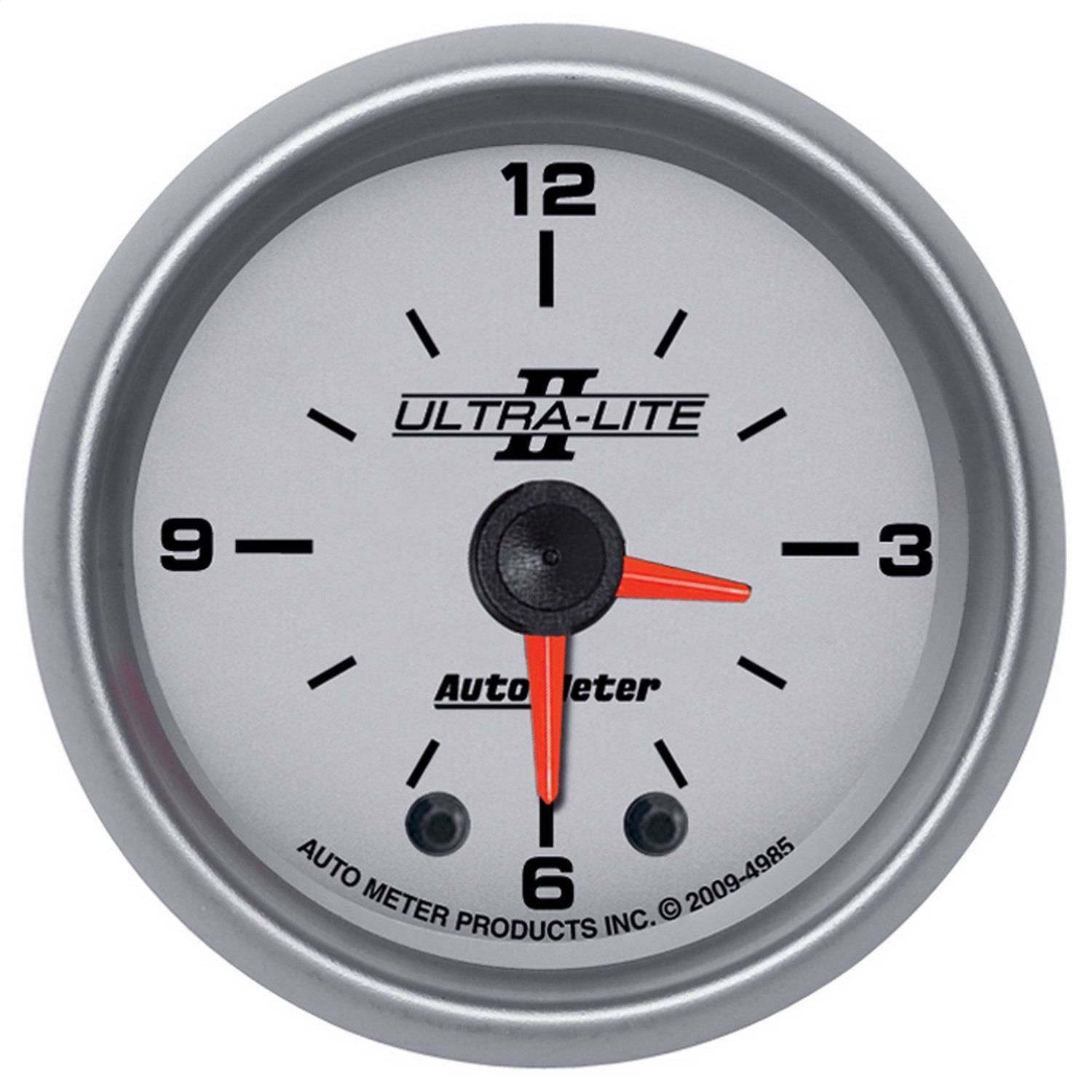 AutoMeter 2 1/16in 12 Hour UltraLite II Panel Clock Gauge