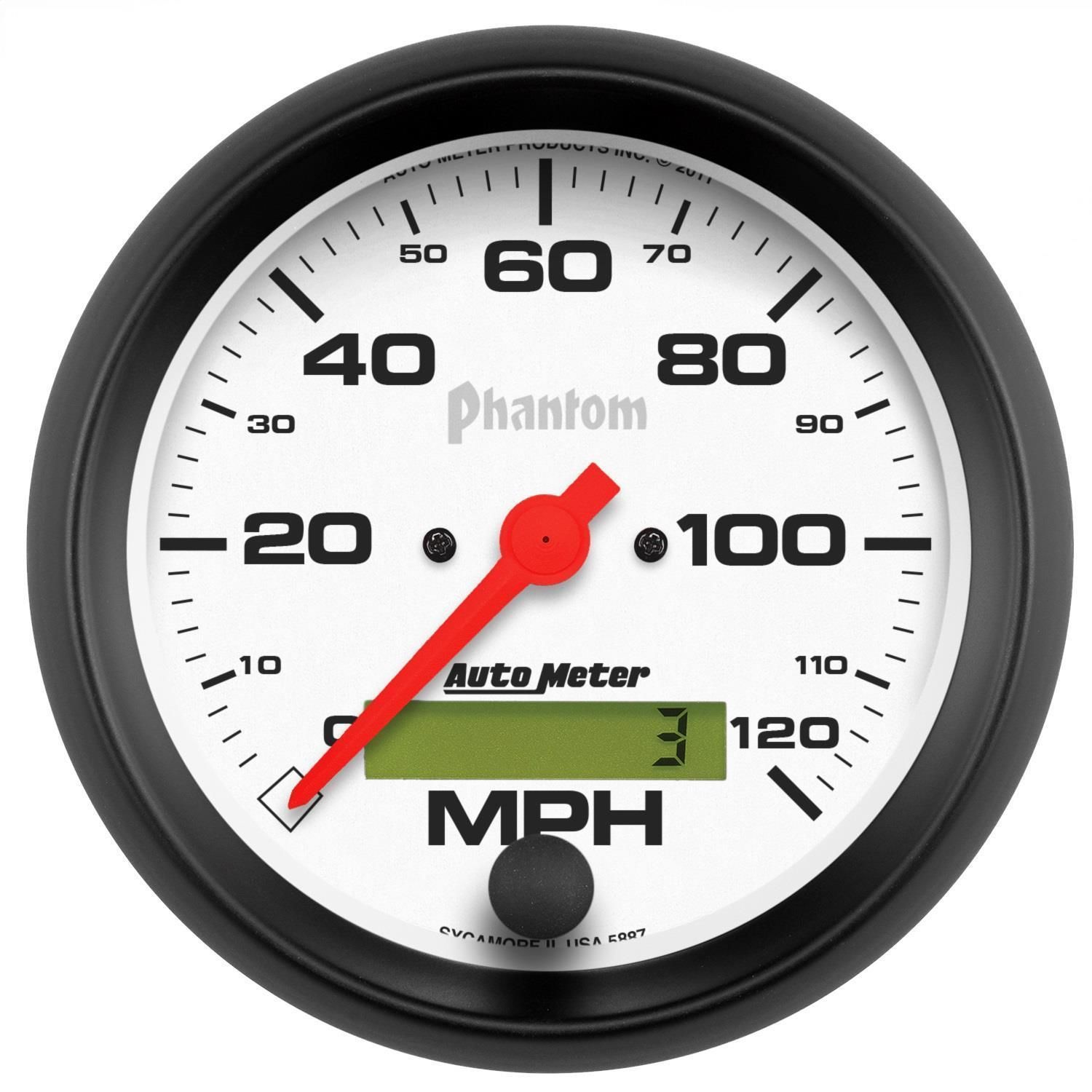 AutoMeter 3 3/8in 0120 MPH Phantom InDash Speedometer Gauge
