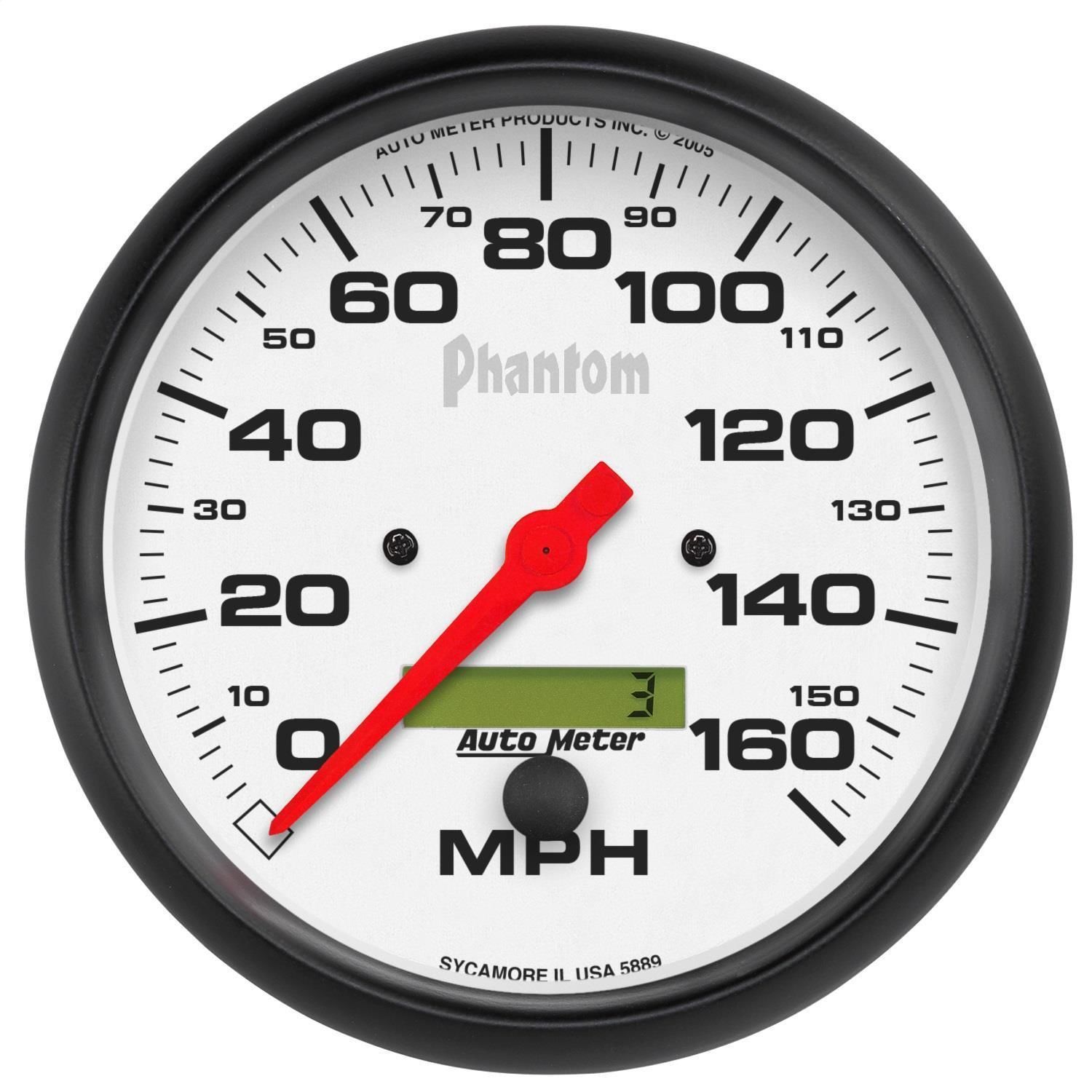 AutoMeter 5in 0160 Ohms Phantom InDash Speedometer Gauge