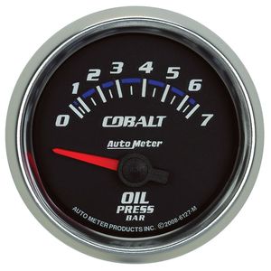 Auto Meter 7921 Cobalt Mechanical Oil Pressure Gauge - Stepper Motor, Blue LED