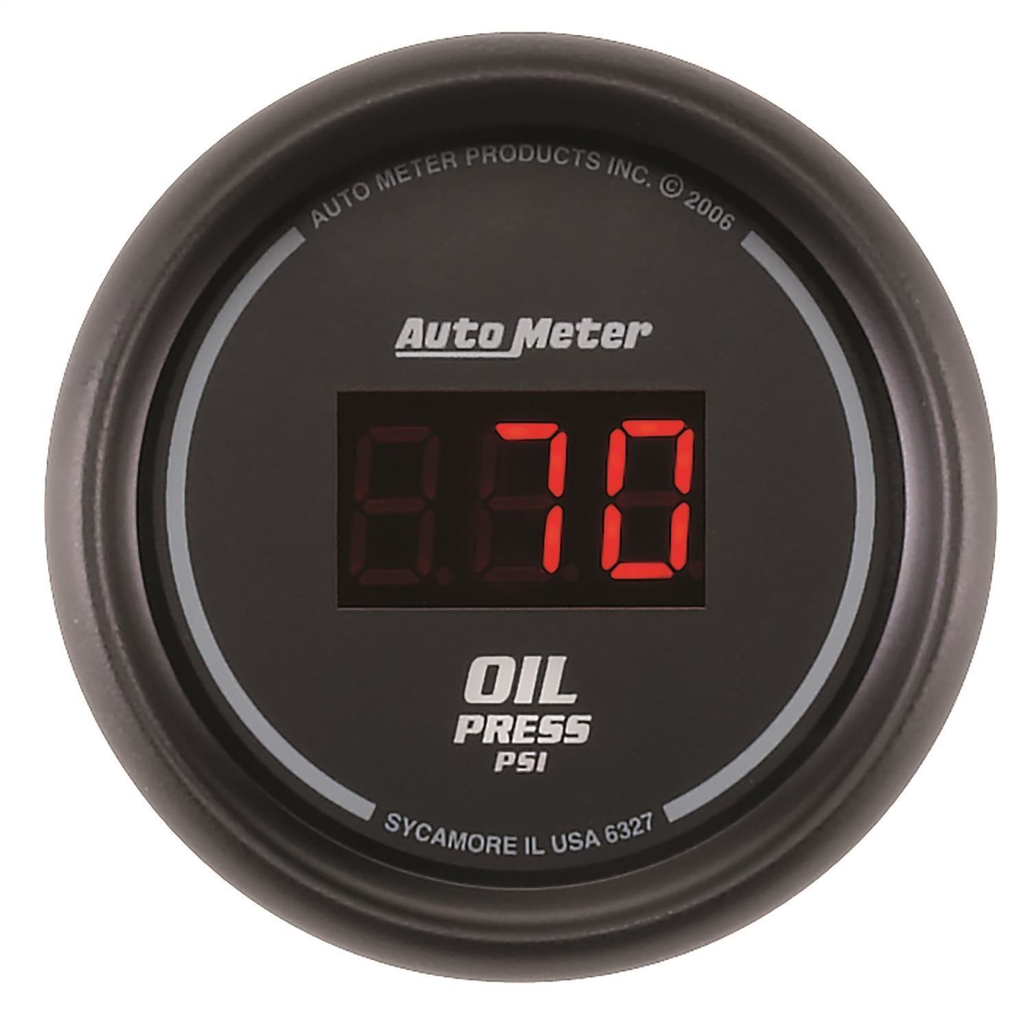 AutoMeter Black Dial with Blue LED 2 1/16in 0100 PSI Digital Oil Pressure Gauge