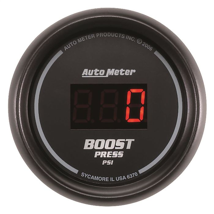 AutoMeter Black Dial with Red LED 2 1/16in 0-60 PSI Digital Boost Gauge