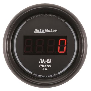 AutoMeter Black Dial with Blue LED 2 1/16in 0-1600 PSI Digital Nitrous ...