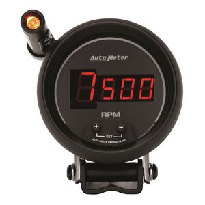AutoMeter 3 3/4in 0-10,000 RPM Black with Red LED Digital Tachometer Gauge