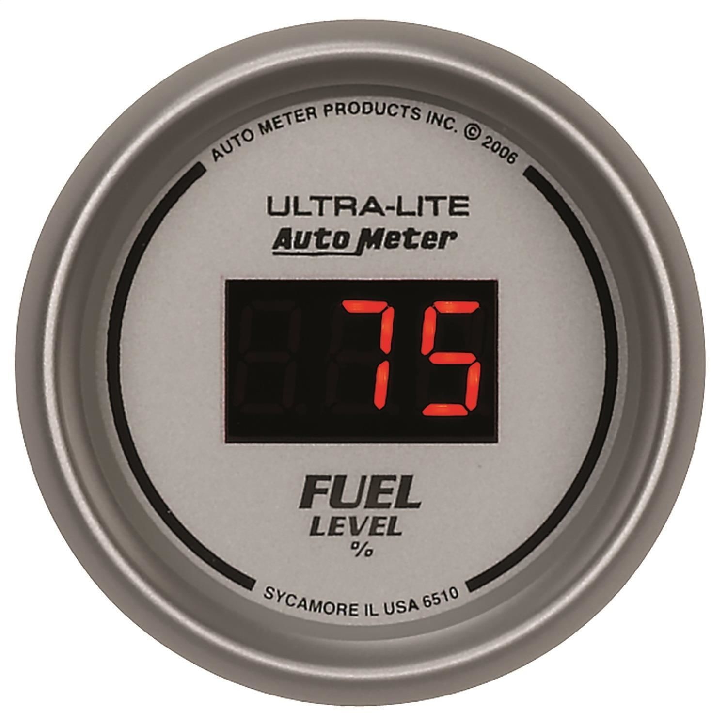 autometer-silver-2-1-16in-0-280-ohms-programmable-digital-fuel-level-gauge