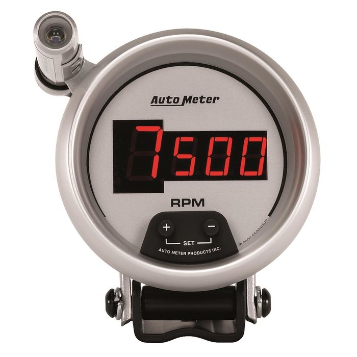 AutoMeter 3 3/4in 0-10,000 RPM White and Silver Pedestal Ultra-Lite ...