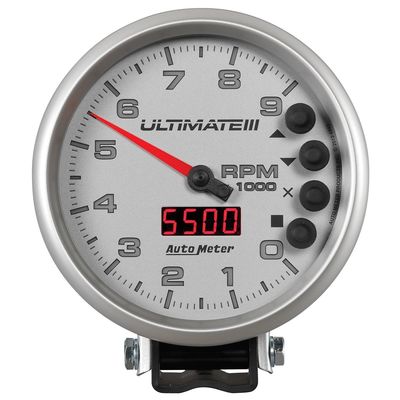 AutoMeter Silver 5in 0-9,000 RPM Ultimate III Playback Pedestal ...