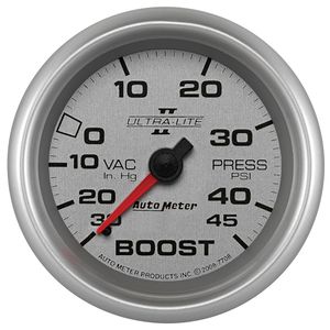 AutoMeter 2 5/8in 0-30 IN HG 0-45 PSI Ultra-Lite II Mechanical Vacuum ...
